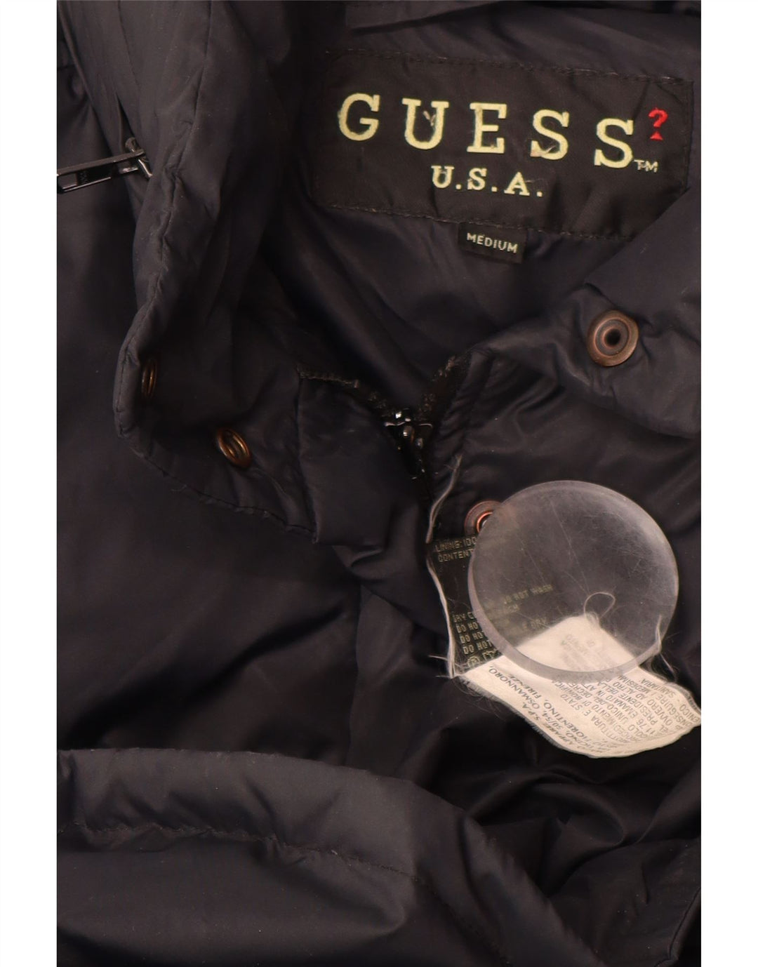 GUESS Womens Padded Coat UK 14 Medium Black Nylon