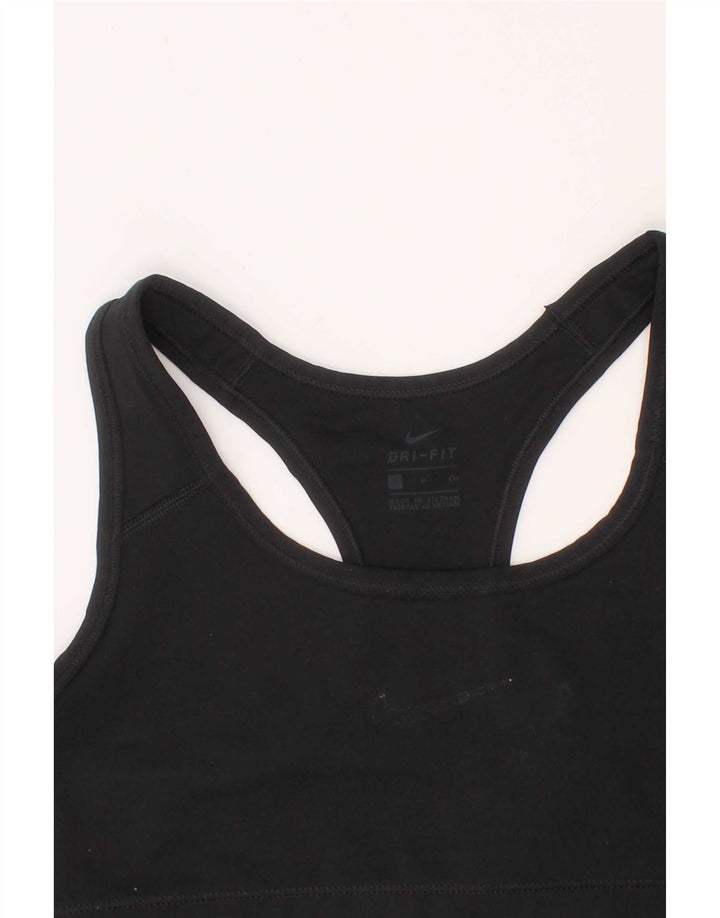 Nike Womens Dri Fit Sport Bra Top Small Black Polyester Sports