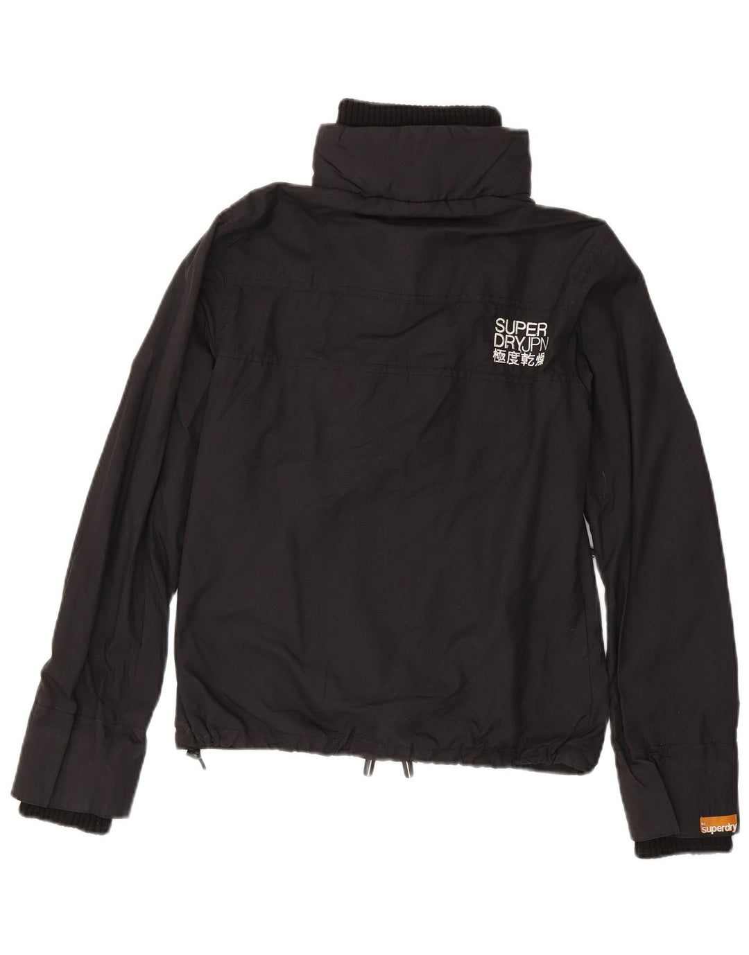 SUPERDRY Womens Windbreaker Jacket UK 14 Medium Black Nylon