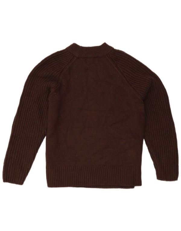 Marks & Spencer Womens Turtle Neck Jumper Sweater UK 10 Small Brown Acrylic