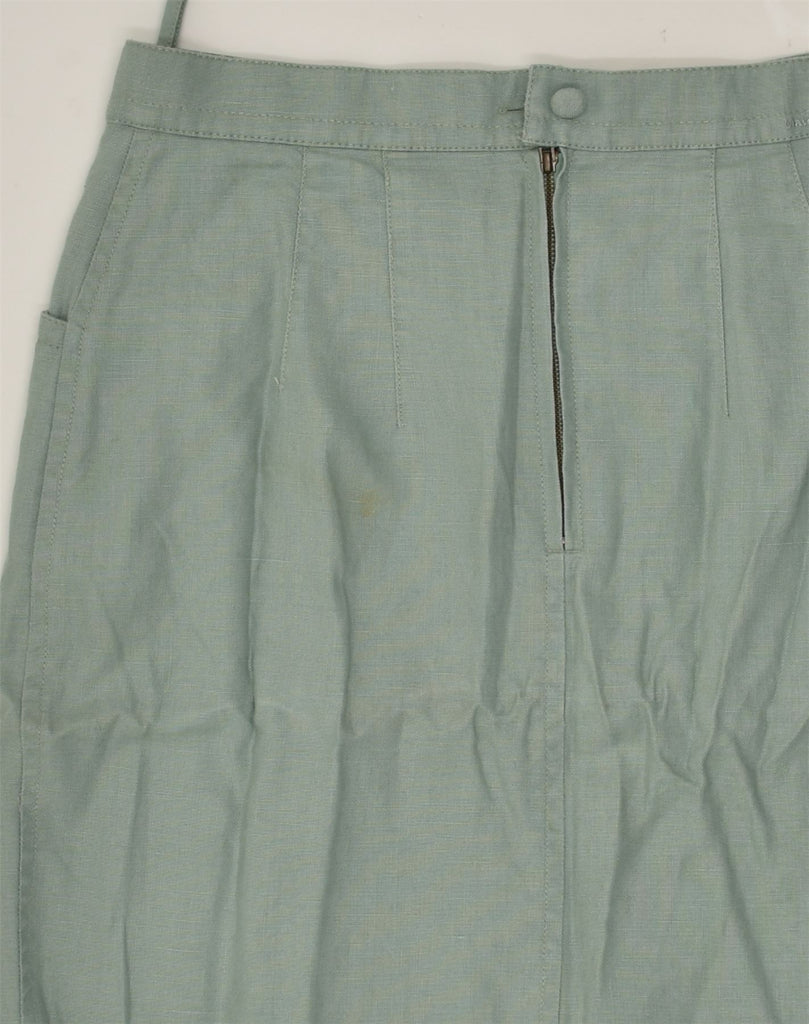 MARC O'POLO Womens Straight Skirt UK 12 Medium  W28 Green Linen | Vintage Marc O'Polo | Thrift | Second-Hand Marc O'Polo | Used Clothing | Messina Hembry 