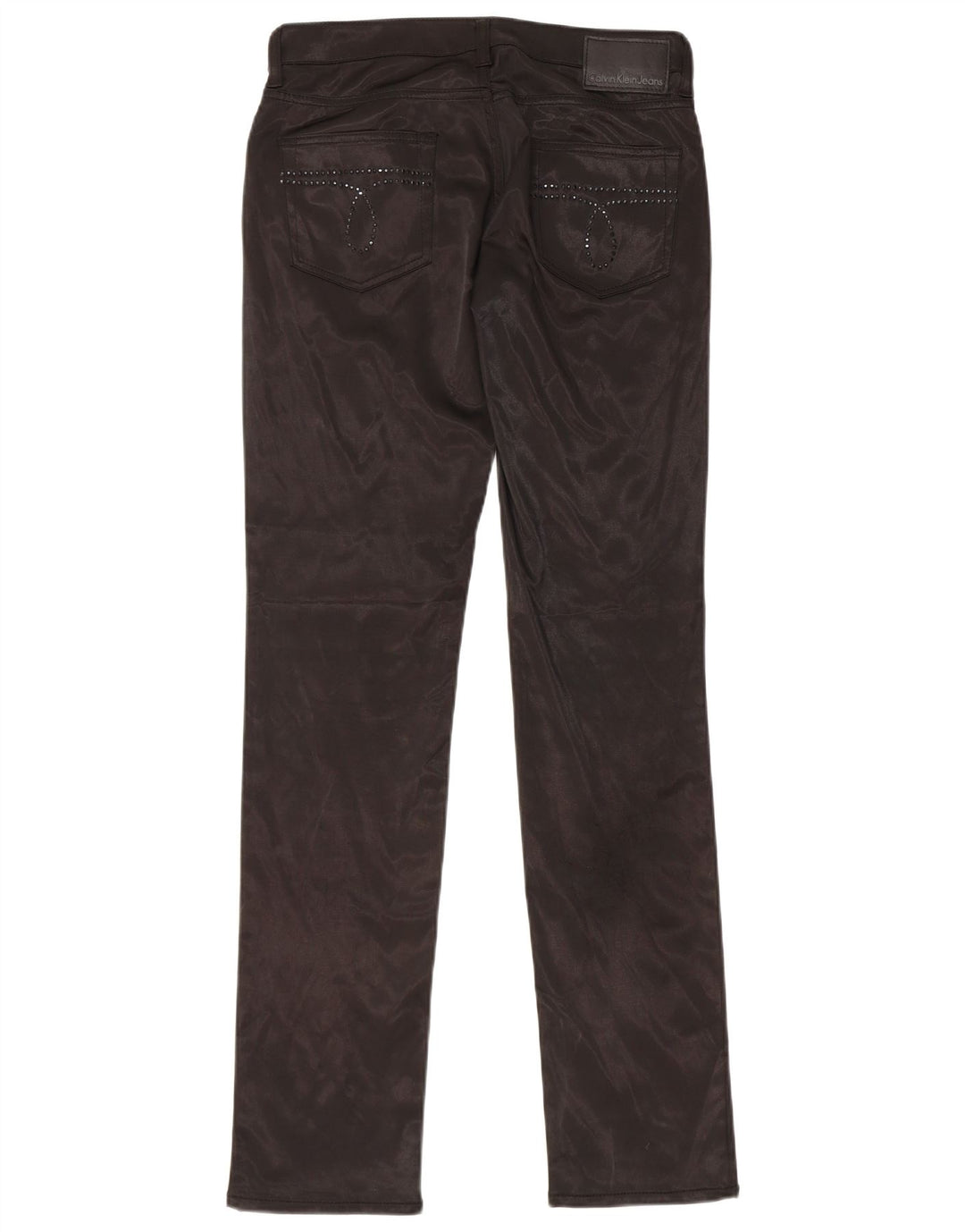 CALVIN KLEIN Womens Slim Casual Trousers W29 L34 Black Polyester