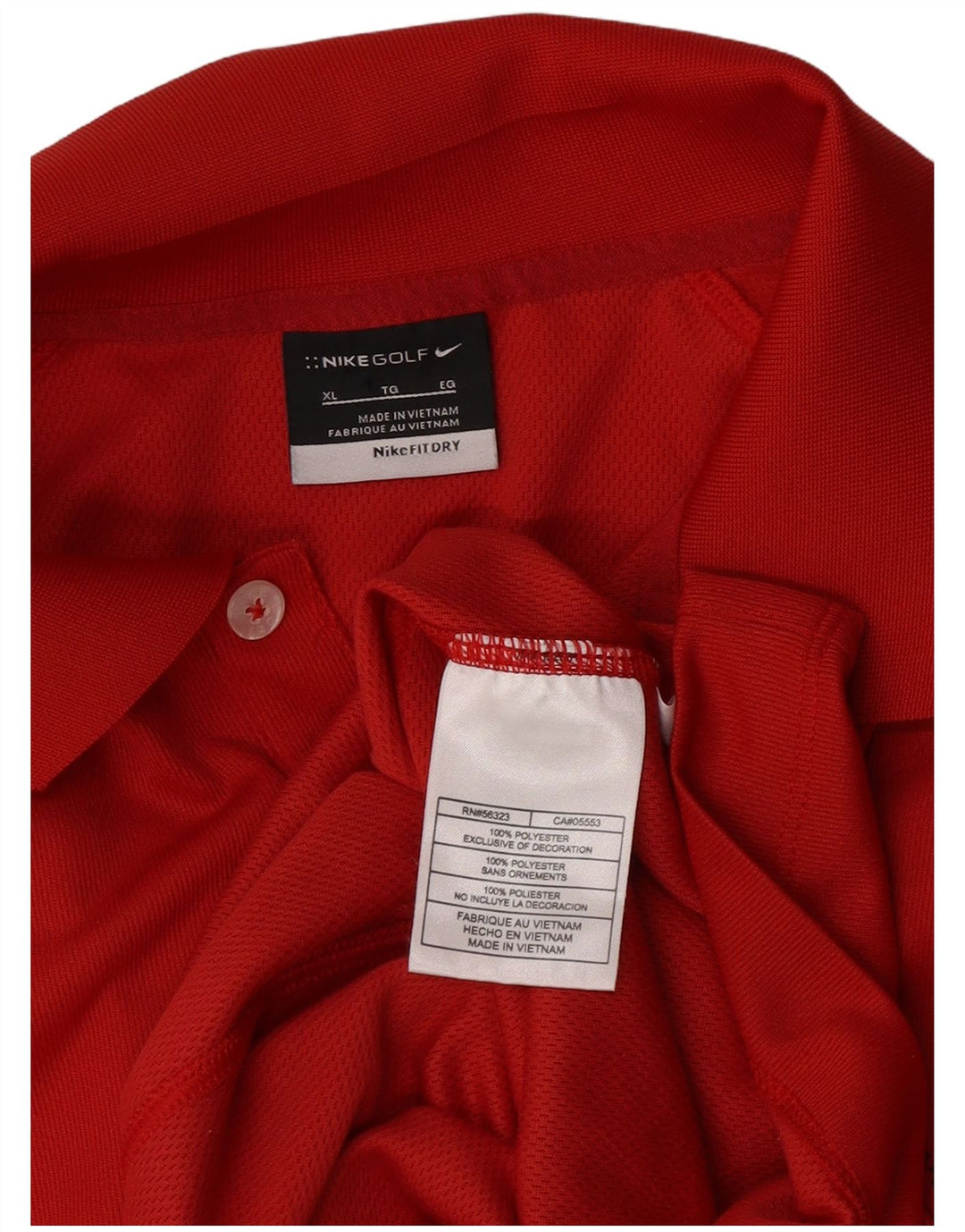 Nike Mens Polo Shirt XL Red Polyester