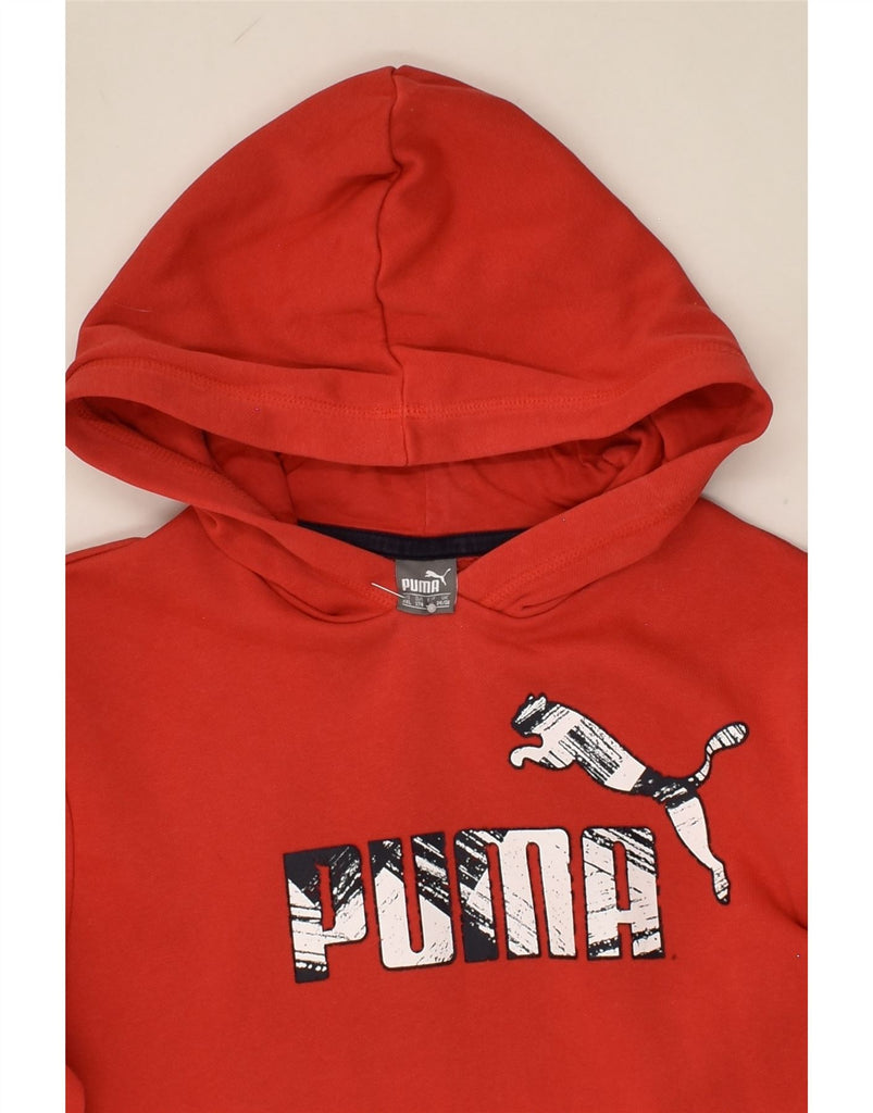 PUMA Mens Graphic Hoodie Jumper UK 34/36 Small Red | Vintage Puma | Thrift | Second-Hand Puma | Used Clothing | Messina Hembry 