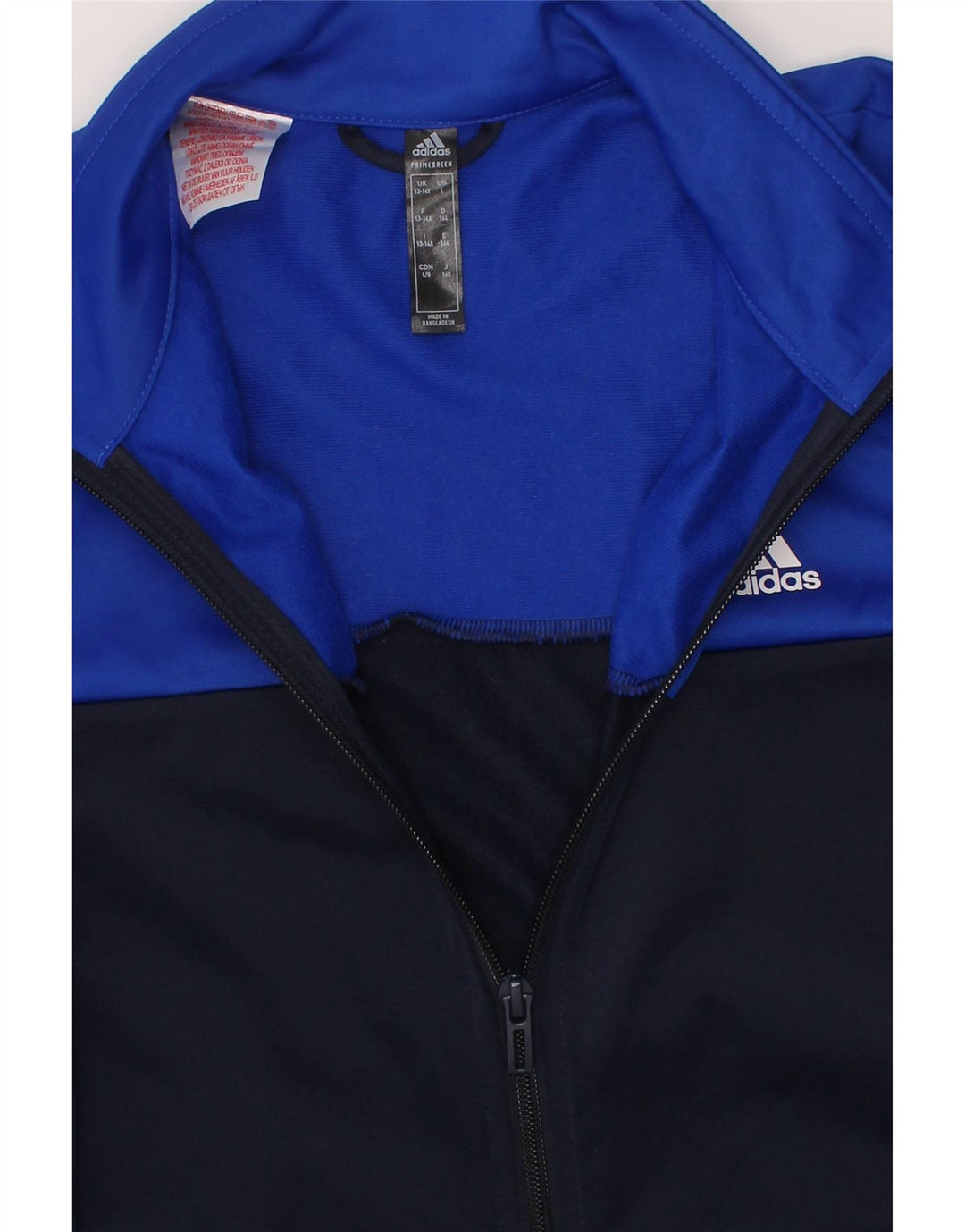 ADIDAS Boys Tracksuit Top Jacket 13-14 Years Navy Blue Colourblock Vintage Adidas and Second-Hand Adidas from Messina Hembry 