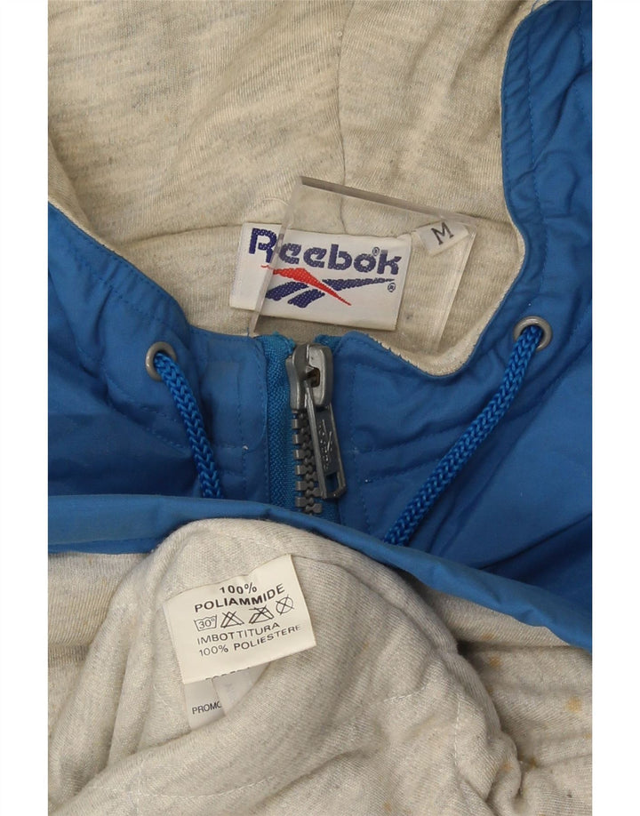 Reebok Mens Hooded Loose Fit Windbreaker Jacket UK 38 Medium Blue Polyamide