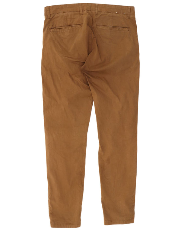 Zara Mens Slim Chino Trousers EU 42 Large W32 L30 Brown Cotton