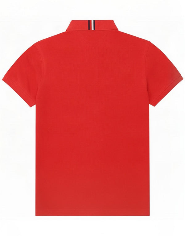 Tommy Hilfiger Mens Slim Fit Polo Shirt Medium Red Cotton