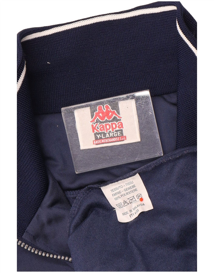 Kappa Mens Oversized Zip Neck Pullover Tracksuit Top Large Navy Blue