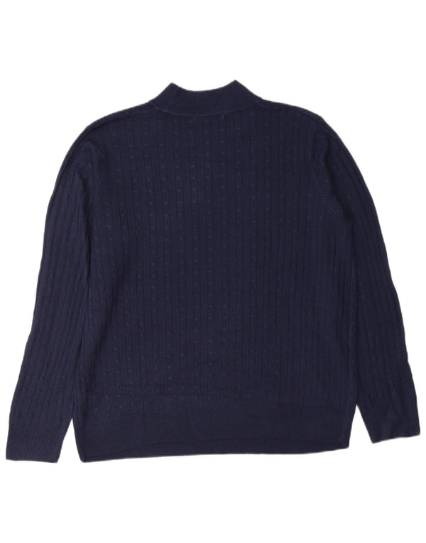 Marks & Spencer Womens Turtle Neck Jumper Sweater UK 18 XL Navy Blue