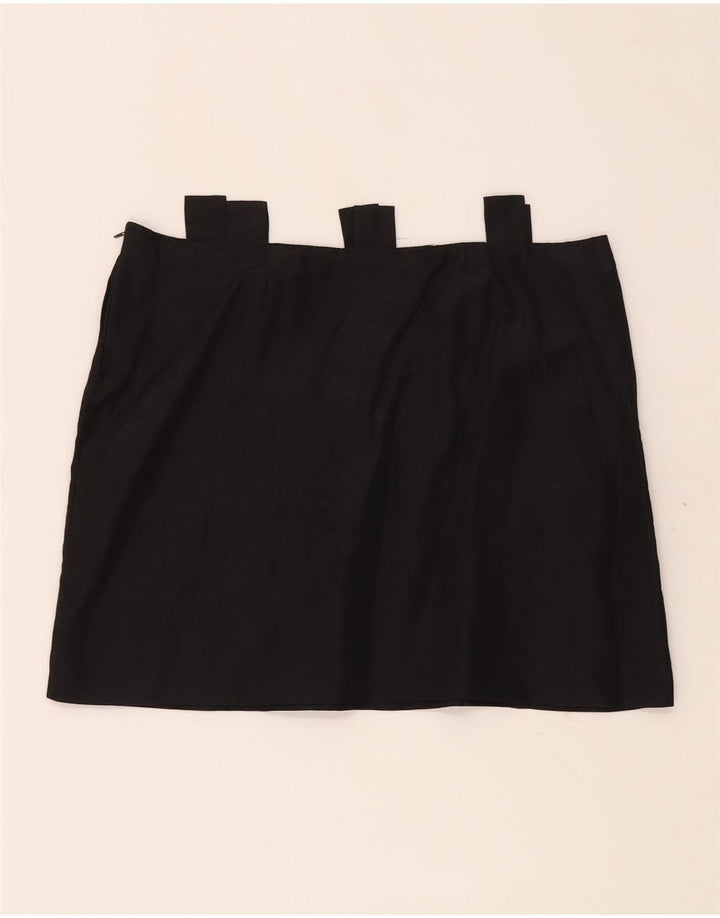 MAX & CO. Womens Mini Skirt IT 46 Large W34 Black Acetate