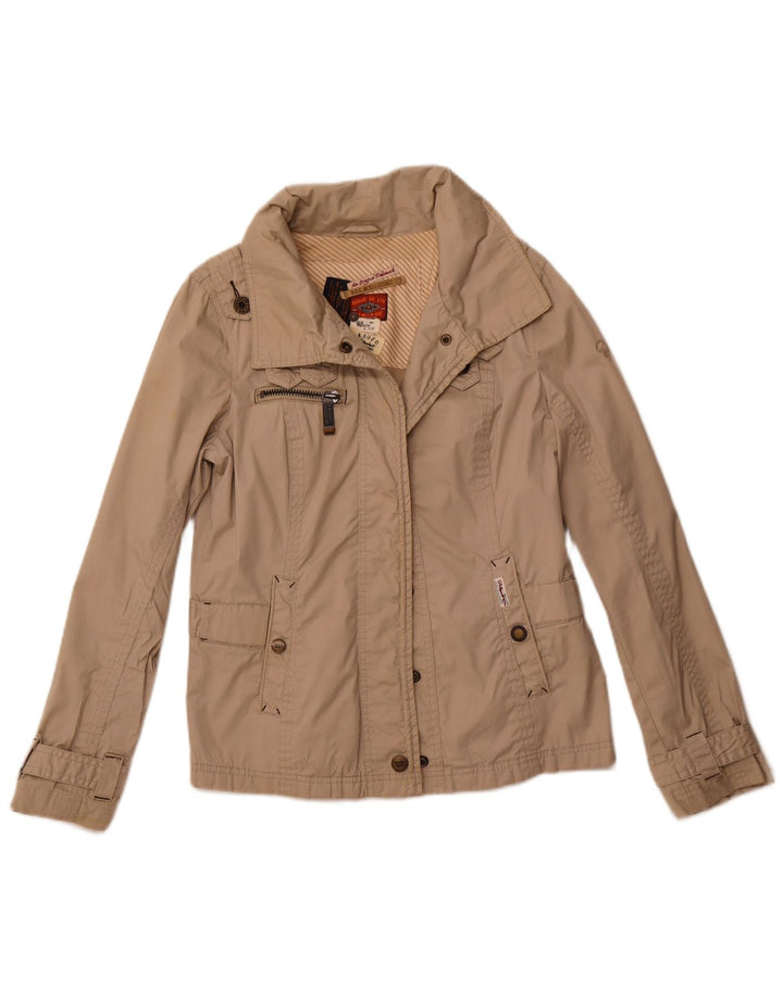 KHUJO Womens Utility Jacket UK 14 Medium Beige Cotton