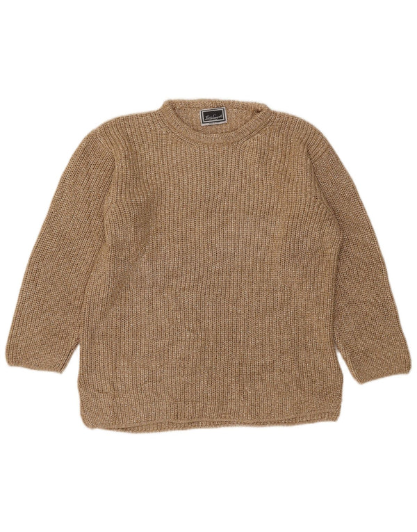 Luisa Spagnoli Womens Boat Neck Jumper Sweater UK 14 Large Gold Flecked
