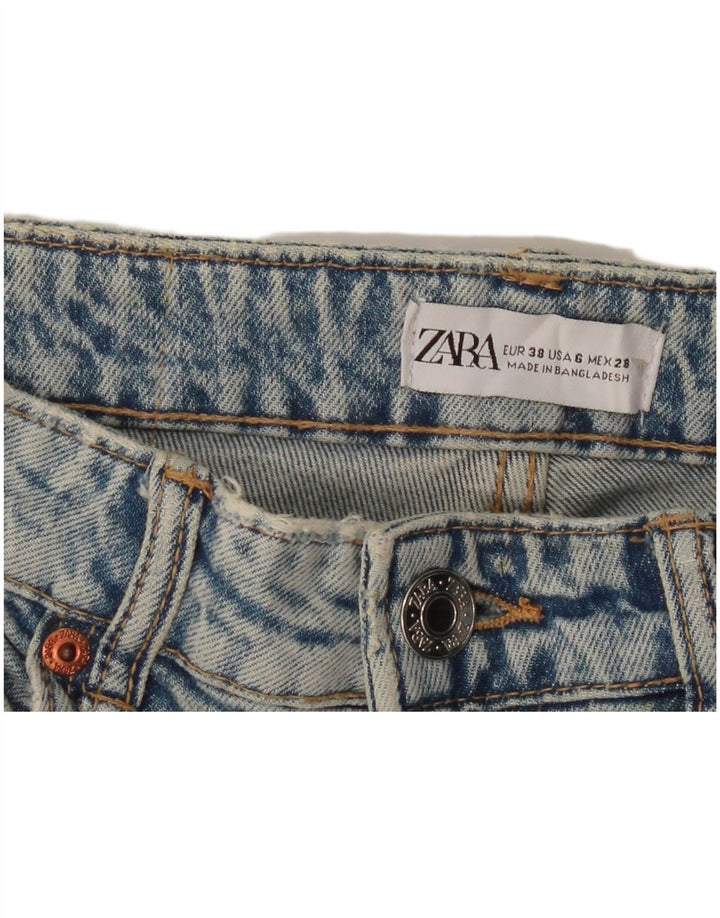 ZARA Womens Denim Shorts EU 38 Small W28  Blue