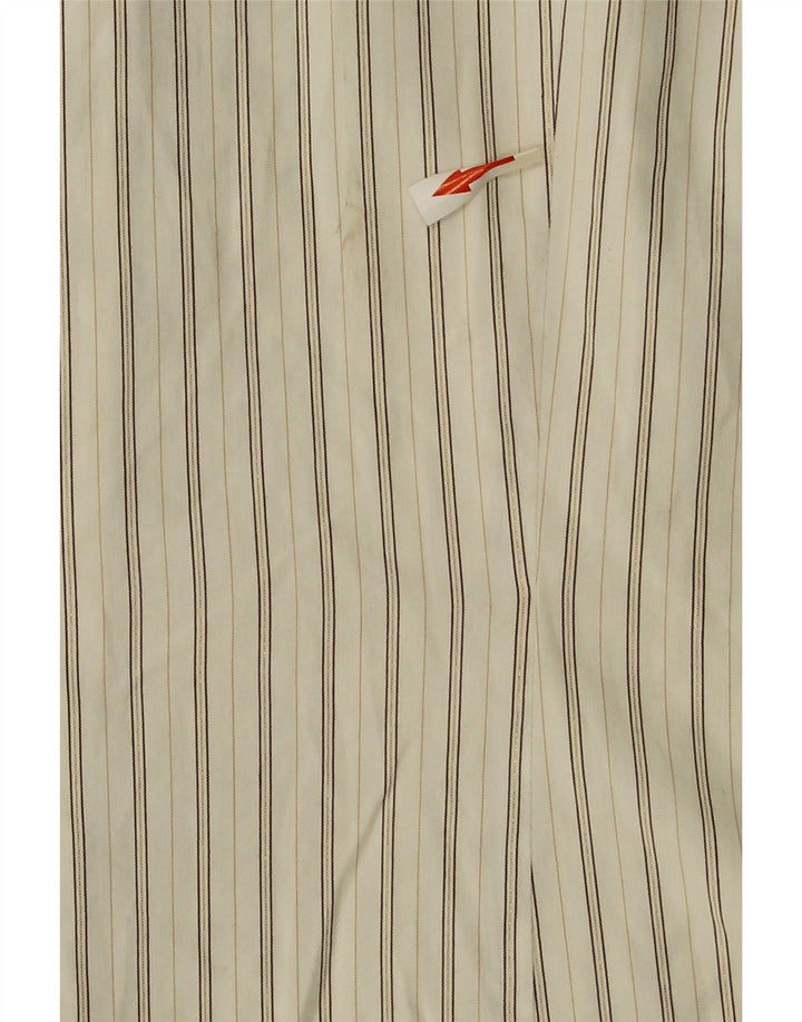 Marks & Spencer Womens Shirt UK 16 Large White Striped Cotton