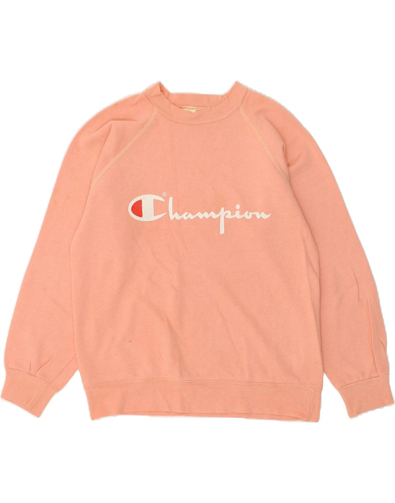 CHAMPION Womens Graphic Sweatshirt Jumper UK 16 Large Orange | Vintage Champion | Thrift | Second-Hand Champion | Used Clothing | Messina Hembry 
