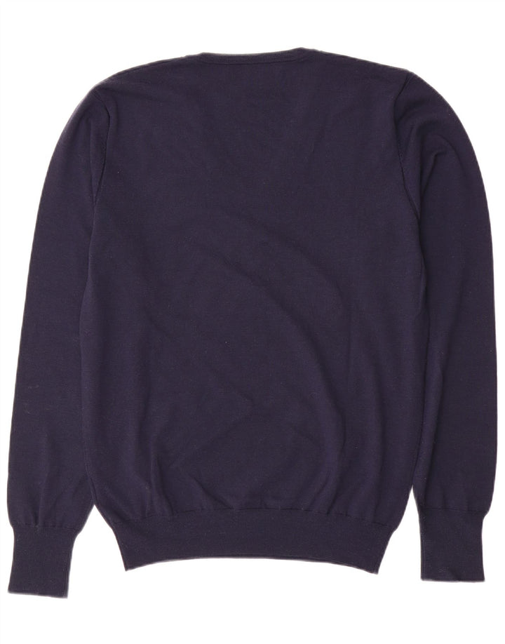 LIU JO Womens V-Neck Jumper Sweater UK 18 XL Navy Blue Wool