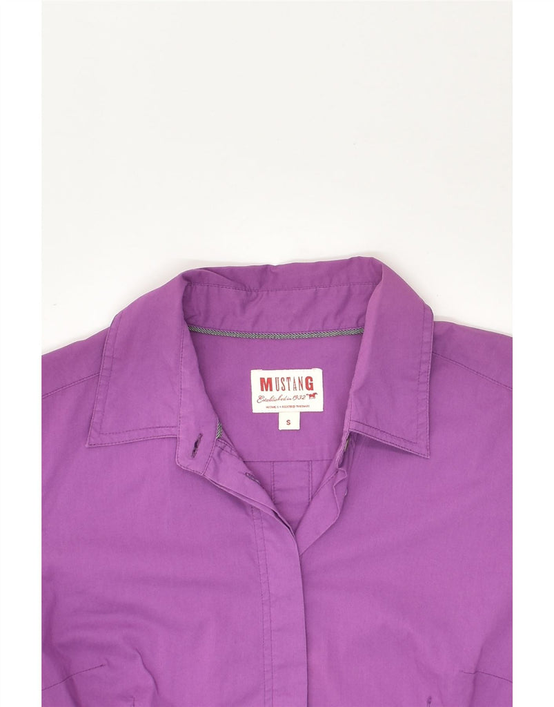 MUSTANG Womens Short Sleeve Shirt UK 8 Small Purple | Vintage Mustang | Thrift | Second-Hand Mustang | Used Clothing | Messina Hembry 