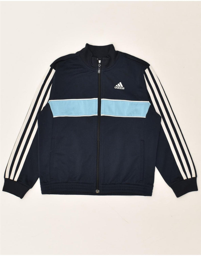 ADIDAS Boys Tracksuit Top Jacket 7-8 Years Black Colourblock Polyester | Vintage Adidas | Thrift | Second-Hand Adidas | Used Clothing | Messina Hembry 