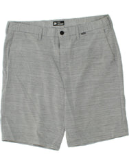 HURLEY Mens Chino Shorts W38 XL Grey Pinstripe Polyester