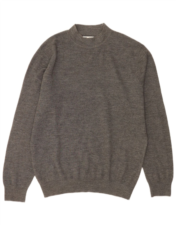Zara Mens Turtle Neck Jumper Sweater Medium Grey Acrylic