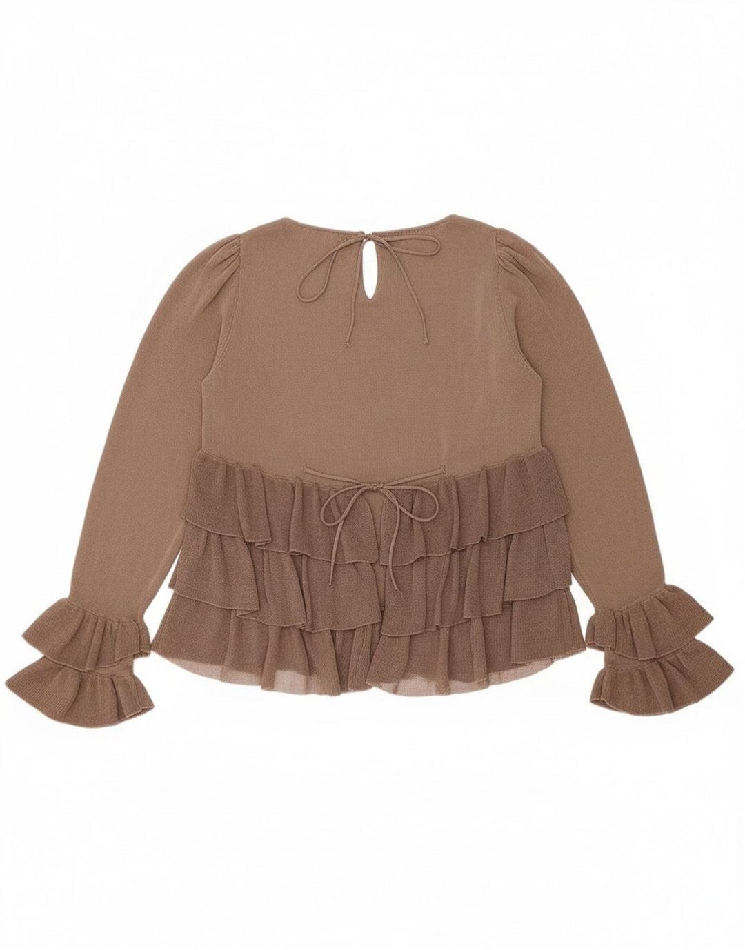 Zara Womens Oversized Long Sleeve Blouse Top UK 10 Small Brown Colourblock