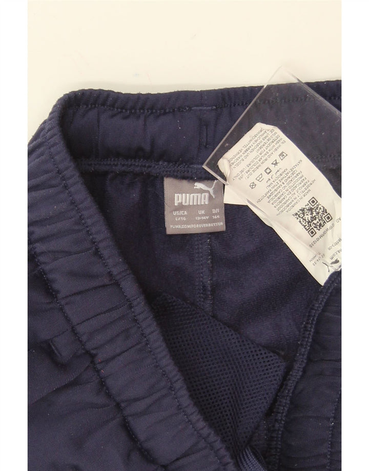 PUMA Boys Tracksuit Trousers 13-14 Years  Navy Blue Polyester Vintage Puma and Second-Hand Puma from Messina Hembry 