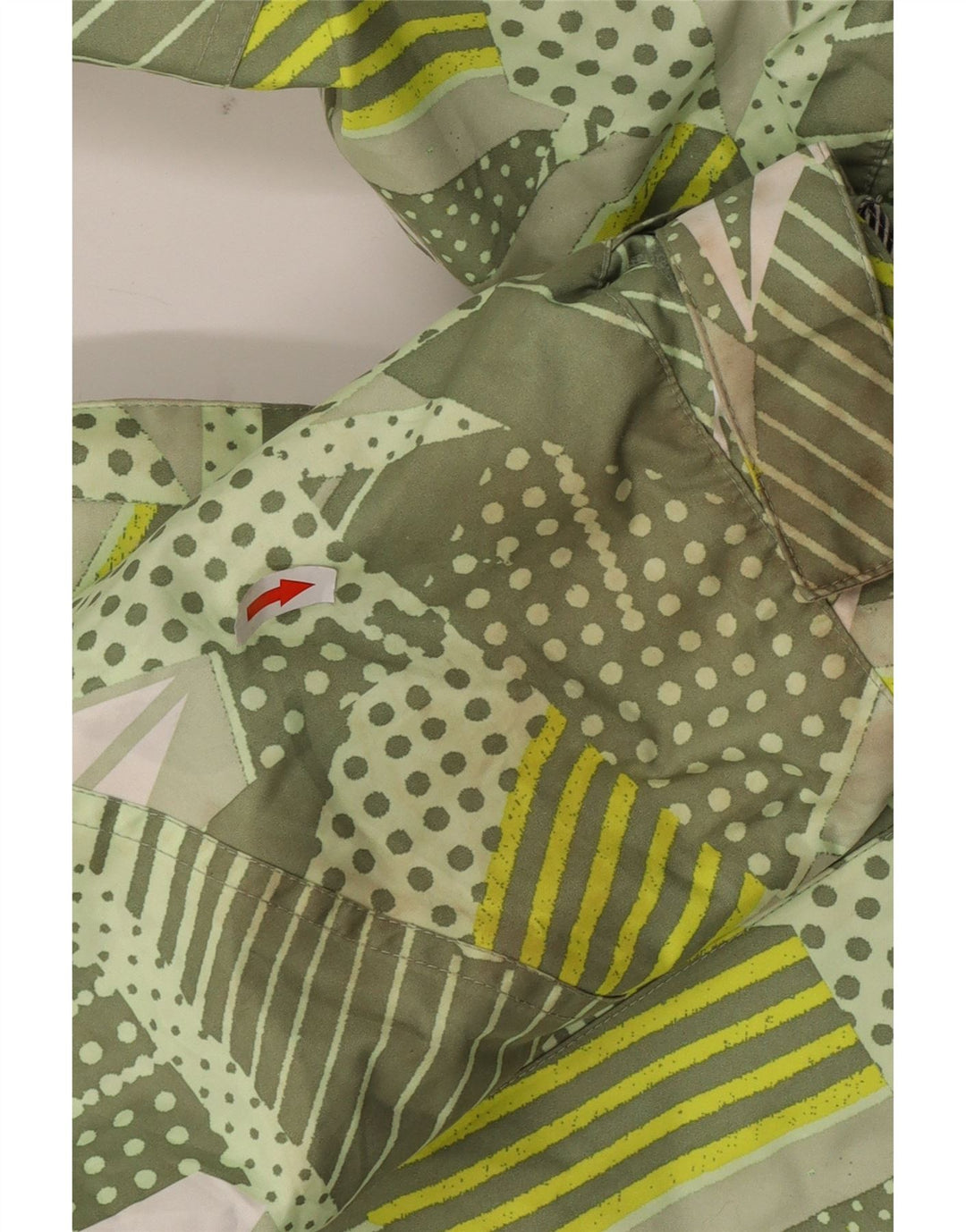 Volcom Mens Hooded Windbreaker Jacket UK 36 Small Green Geometric Polyester