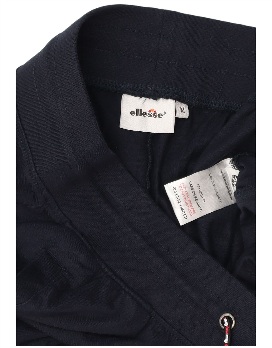 Ellesse Mens Graphic Tracksuit Trousers Joggers Medium Navy Blue Cotton