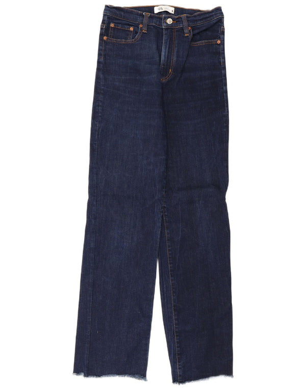 Zara Womens High Waist Loose Jeans EU 38 Small W28 L31 Navy Blue