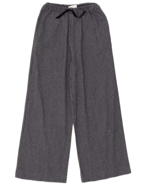 Zara Girls High Waist Casual Trousers 13-14 Years W27 L23 Navy Blue Check