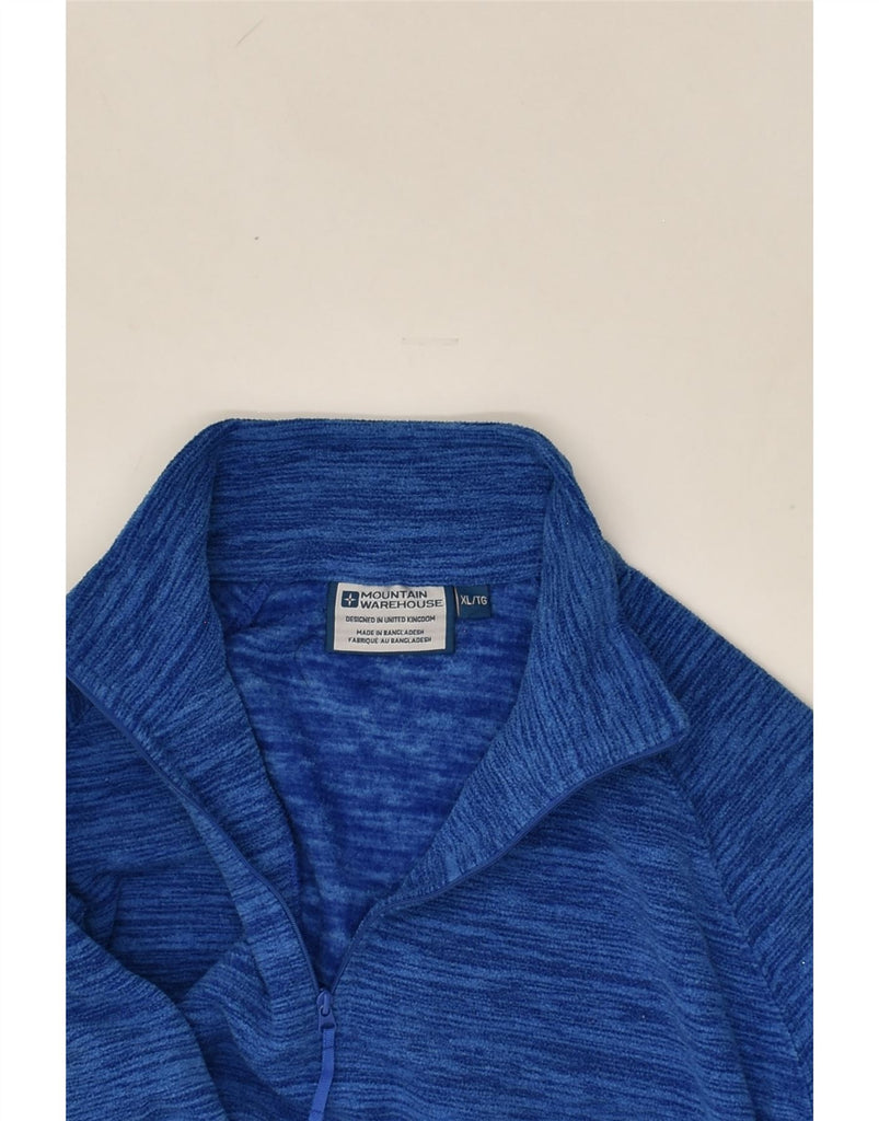 MOUNTAIN WAREHOUSE Mens Zip Neck Fleece Jumper XL Blue Pinstripe Polyester | Vintage Mountain Warehouse | Thrift | Second-Hand Mountain Warehouse | Used Clothing | Messina Hembry 