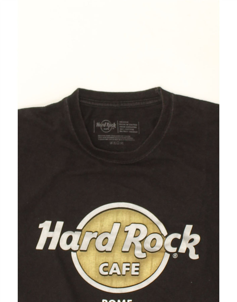 HARD ROCK CAFE Mens Rome Graphic T-Shirt Top Medium Black Cotton | Vintage Hard Rock Cafe | Thrift | Second-Hand Hard Rock Cafe | Used Clothing | Messina Hembry 