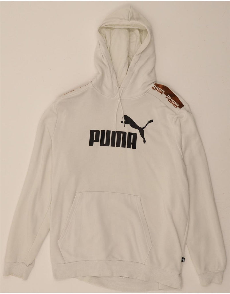 PUMA Mens Graphic Hoodie Jumper XL White Cotton Vintage Puma and Second-Hand Puma from Messina Hembry 