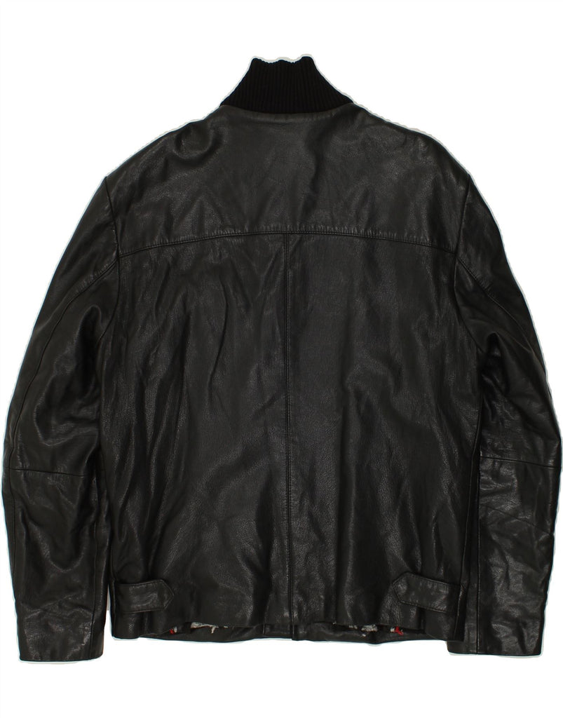 VERA PELLE Mens Leather Jacket IT 52 XL Black Leather | Vintage Vera Pelle | Thrift | Second-Hand Vera Pelle | Used Clothing | Messina Hembry 