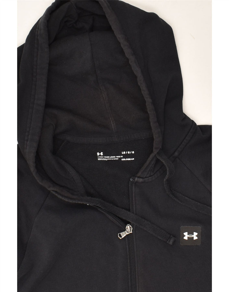 UNDER ARMOUR Mens Cold Gear Zip Hoodie Sweater Large Black Cotton | Vintage Under Armour | Thrift | Second-Hand Under Armour | Used Clothing | Messina Hembry 