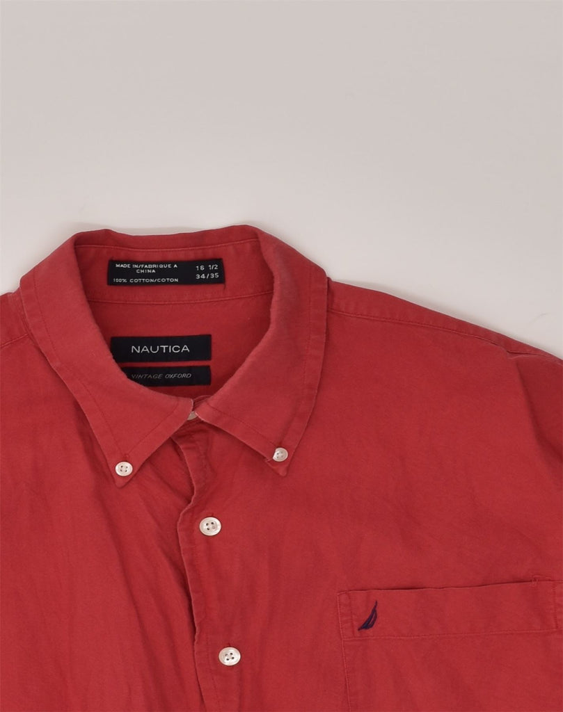 NAUTICA Mens Shirt Size 16 1/2 Large Red Cotton | Vintage Nautica | Thrift | Second-Hand Nautica | Used Clothing | Messina Hembry 