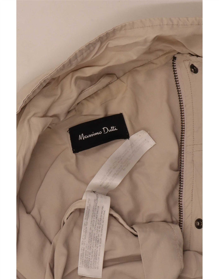 Massimo Dutti Womens Utility Jacket UK 14 Medium Beige Cotton