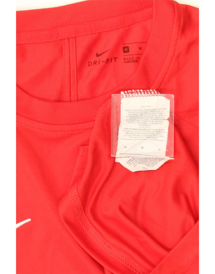NIKE Mens Dri Fit T-Shirt Top Medium Red Polyester
