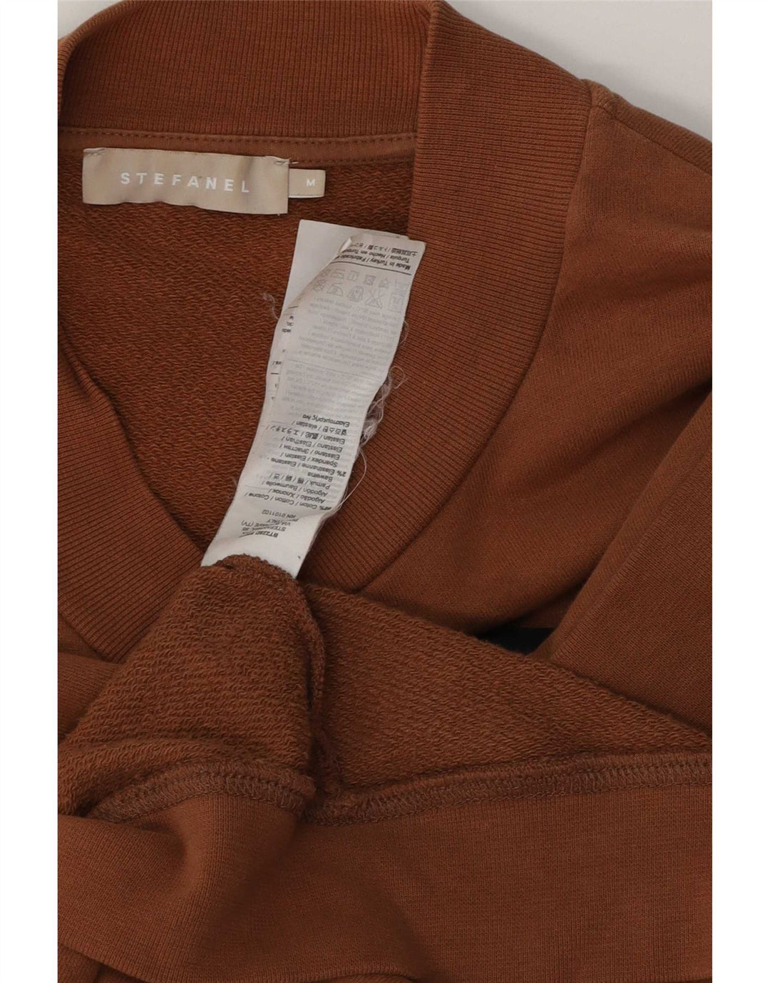 Stefanel Womens Graphic Loose Fit Sweatshirt Jumper UK 14 Medium Brown