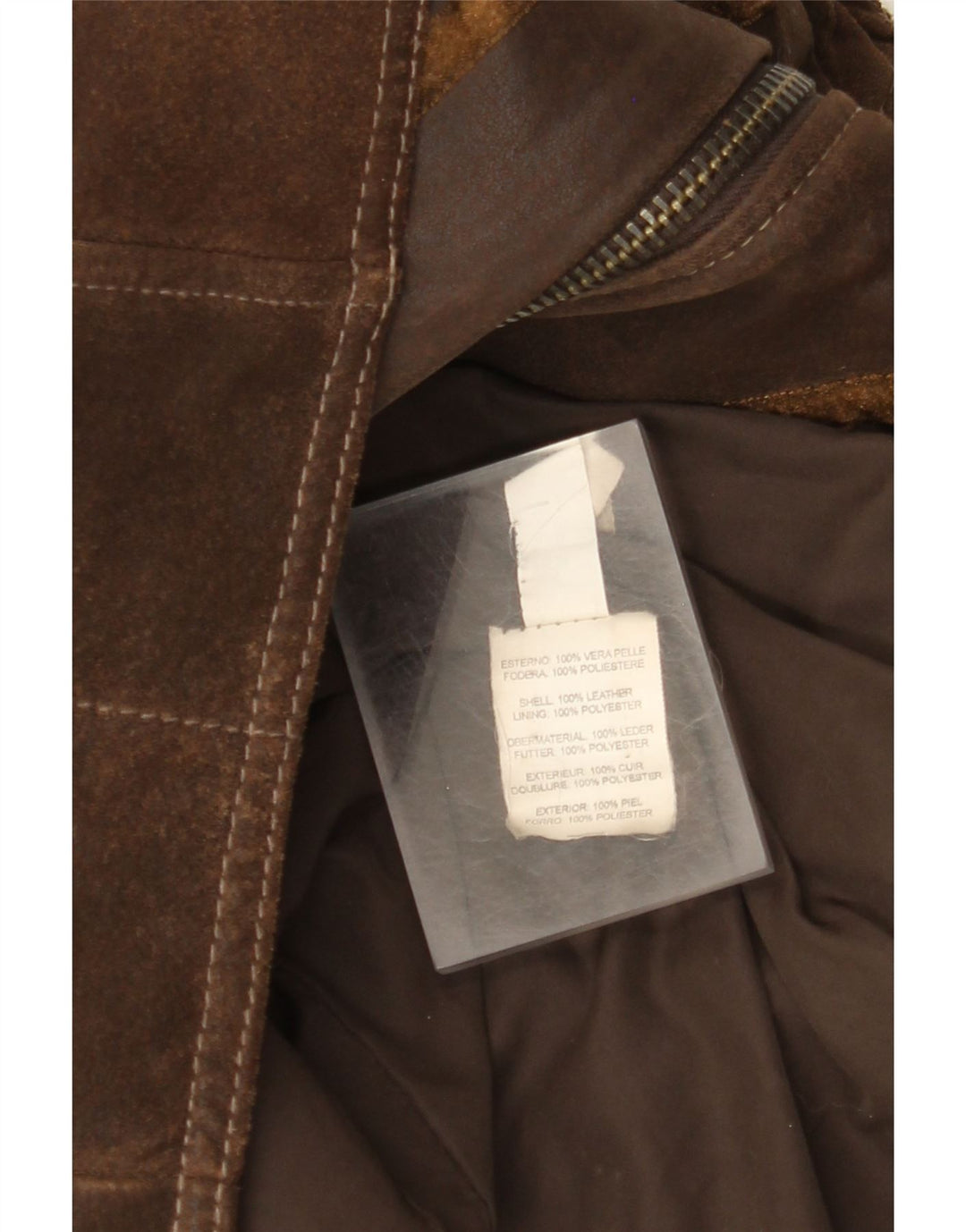 Vintage Womens Hooded Leather Jacket IT 48 XL Brown Leather