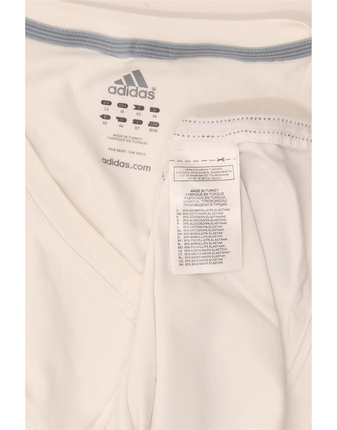 Adidas Womens Vest Top UK 14 Medium White Cotton