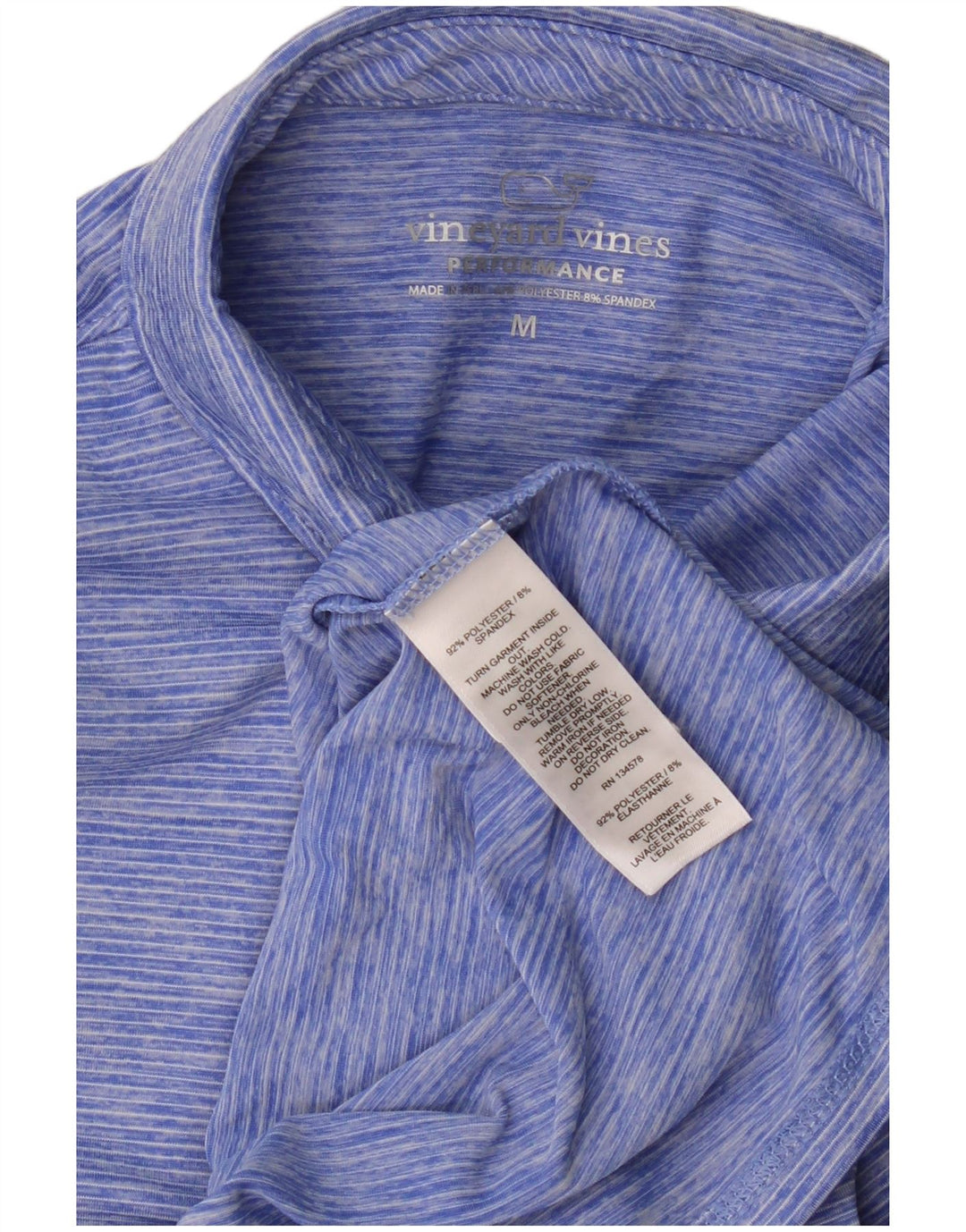 Vineyard Vines Womens Polo Shirt UK 14 Medium Blue Striped Polyester