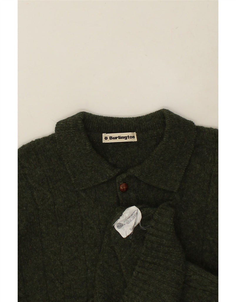 VINTAGE Mens Polo Neck Jumper Sweater Size 52 Large Green Wool | Vintage Vintage | Thrift | Second-Hand Vintage | Used Clothing | Messina Hembry 