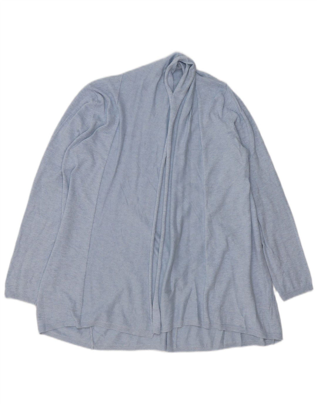 Zara Womens Longline Open Cardigan Sweater UK 16 Large Blue