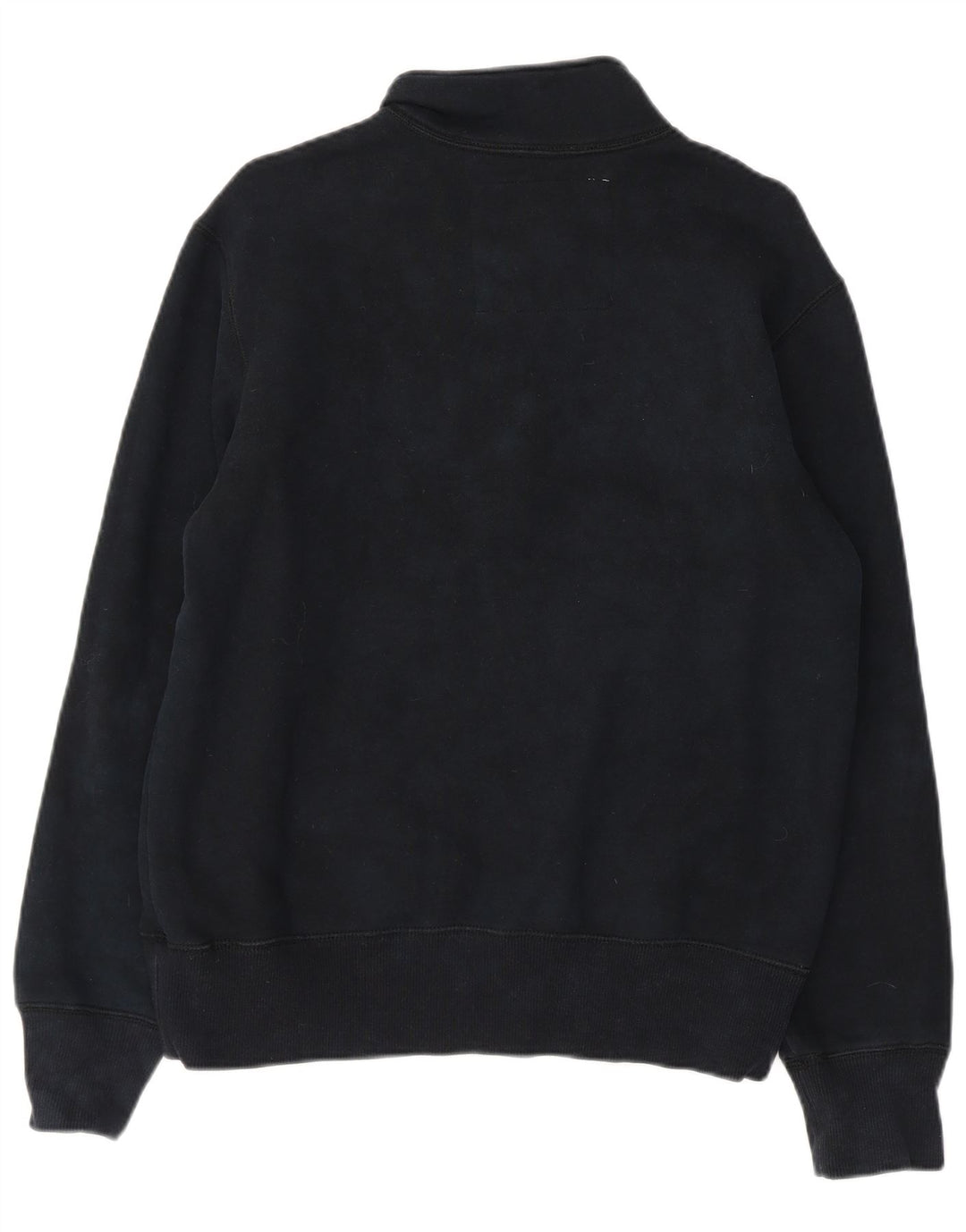 Eddie Bauer Womens Zip Neck Hoodie Jumper UK 14 Medium Navy Blue