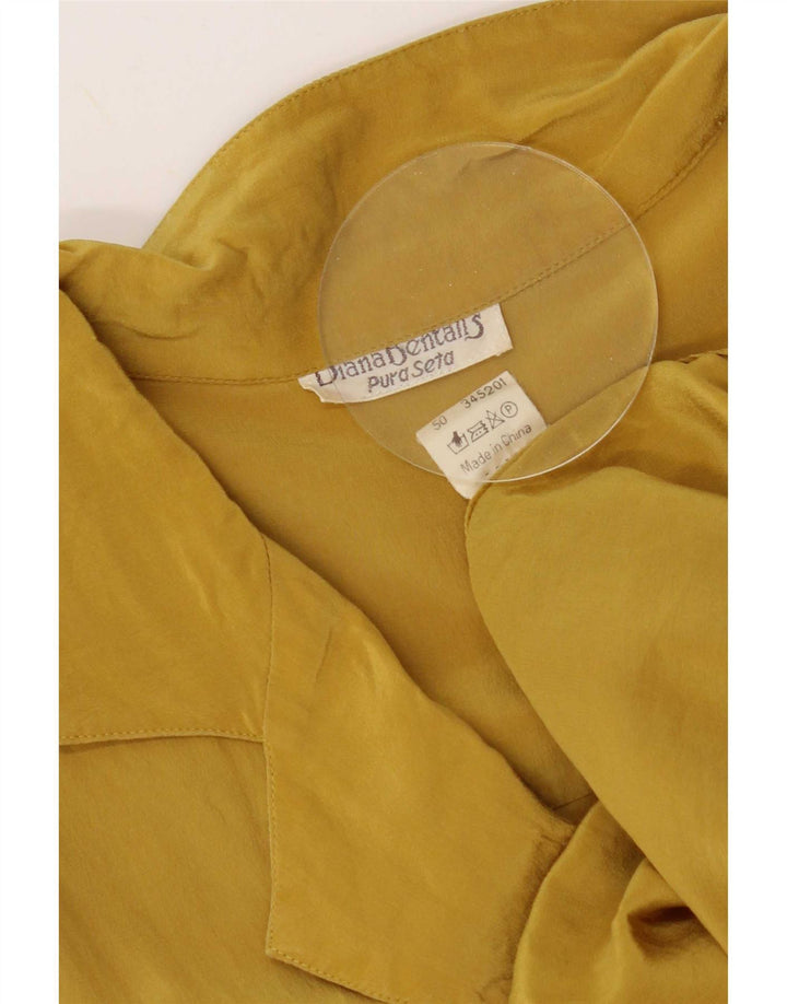 Diana Bentall's Womens Shift Dress IT 50 XL Yellow Silk