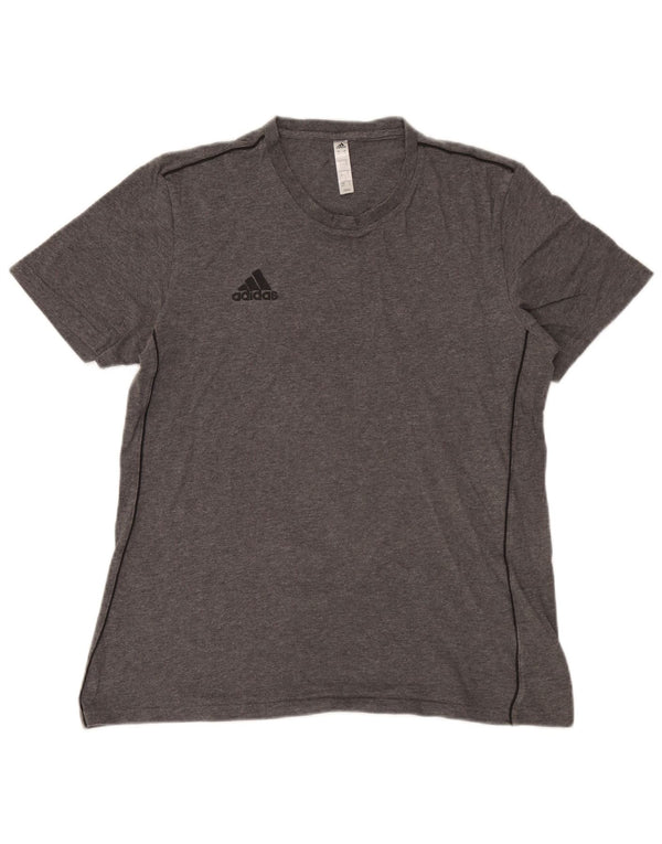 Adidas Mens T-Shirt Top Medium Grey Cotton