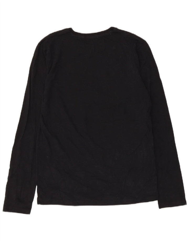 Superdry Mens Top Long Sleeve Small Black Cotton