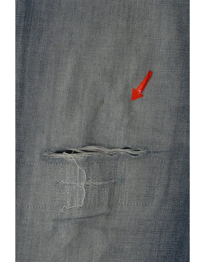 Wrangler Mens Greensboro Distressed Straight Jeans W33 L31 Blue Cotton